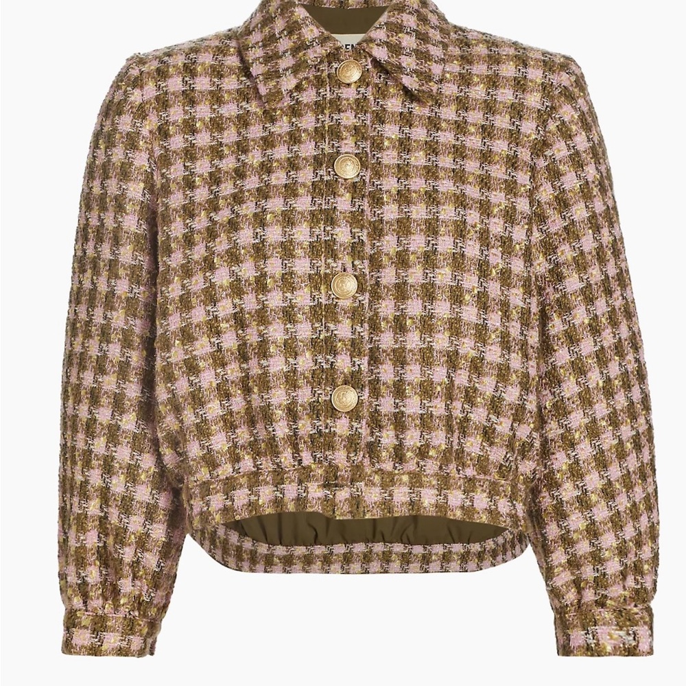 L’agence Tweed Jacket in Army Pink Multi